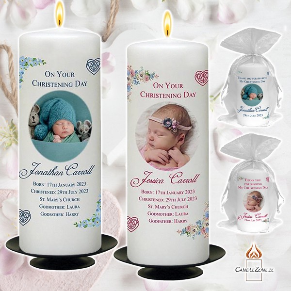 Bespoke customised Christening Candles