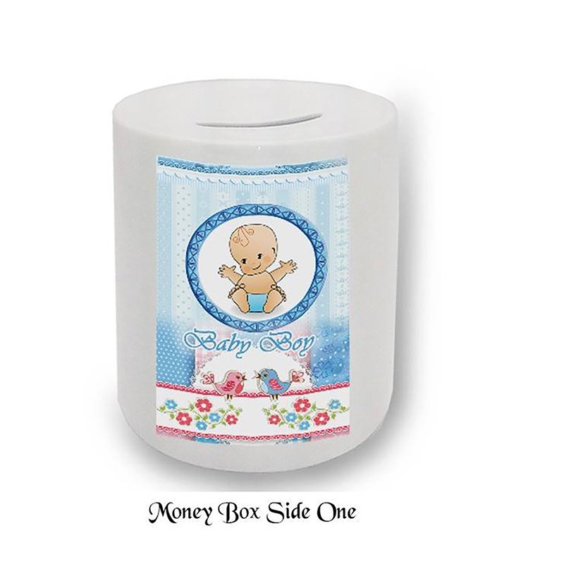 personalised money box for baby boy