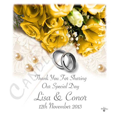 Personalised Thank you Wedding Favour - Pearl
