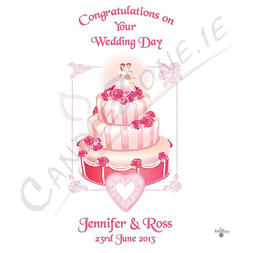 Wedding Candle Gift - Wedding Recipe Pink Heart & Cake