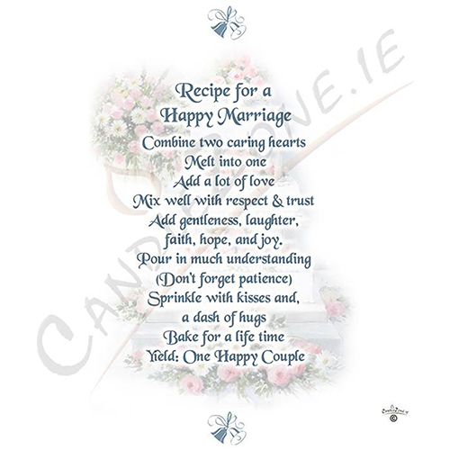 Wedding Candle Gift - Wedding Recipe Wedding Bells & Cake