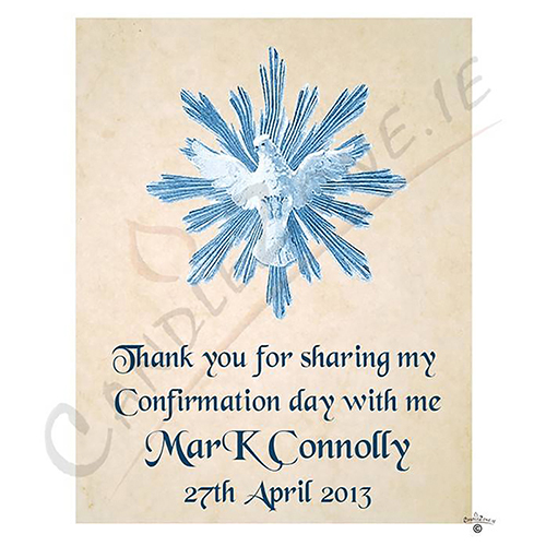 Blue Dove Confirmation Favour Candle