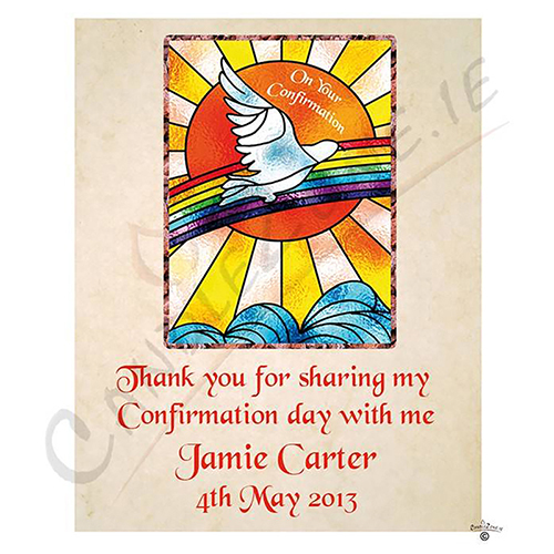 Peronsonalised Confirmation Thank you Favour - Dove & Sun