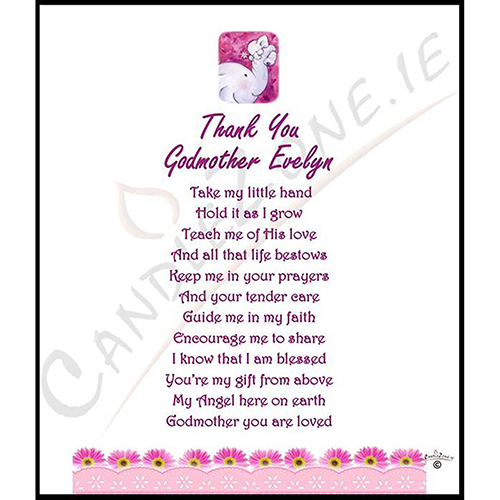 Personalised Godmother Candle Gift - Pink Daisies with Photo