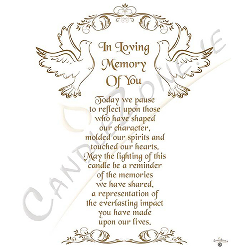 Personalised Wedding Remembrance Candle - Doves