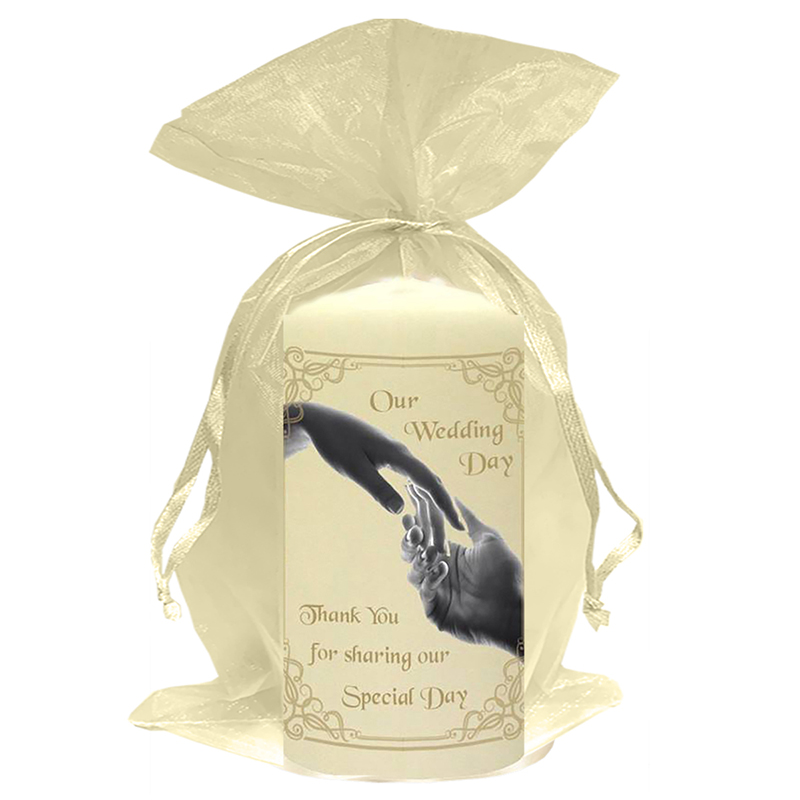 Personalised Wedding Candles - Hand To Hand Gold