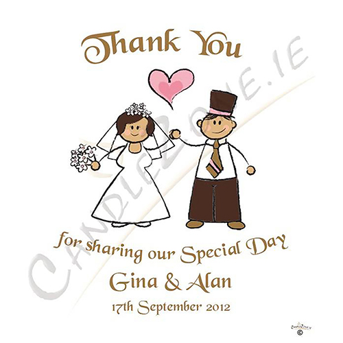 Personalised Wedding Candles - Happy Ever After Gold