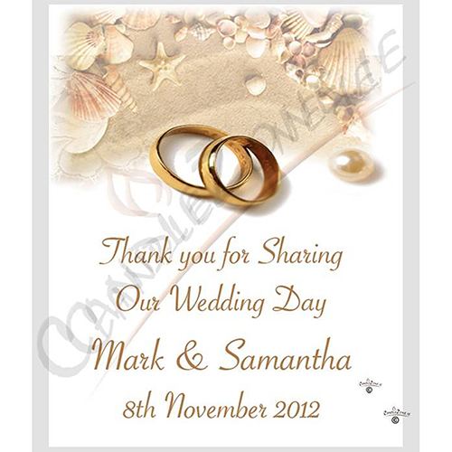 Personalised Wedding Candles - Beach & Rings