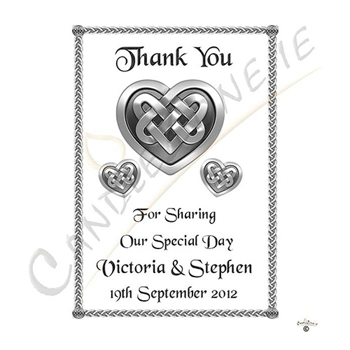 Personalised Wedding Candles - Celtic Heart