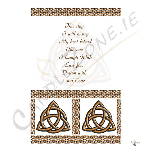 Personalised Wedding Candles - Trinity Knot Gold
