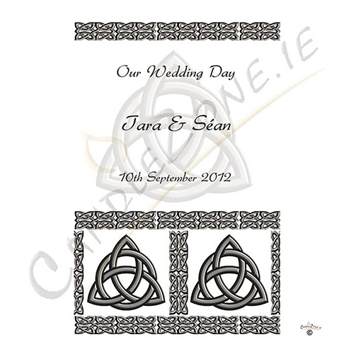 Personalised Wedding Candles - Trinity Knot Silver