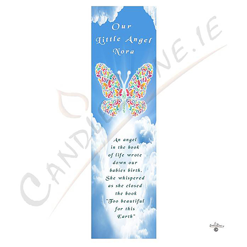 Personalised Remembrance Candle - Little Angel Butterfly In Sky