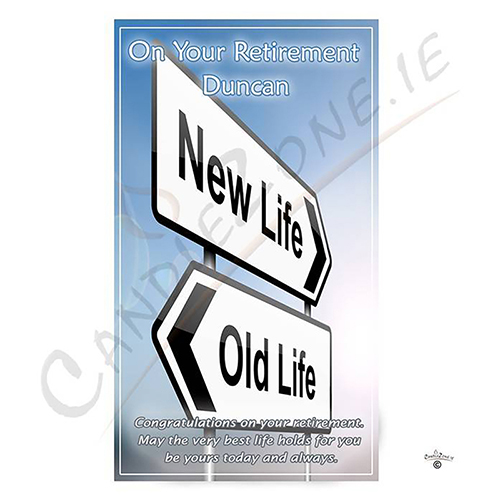 Personalsied Retirement Candle Gift - Life Sign
