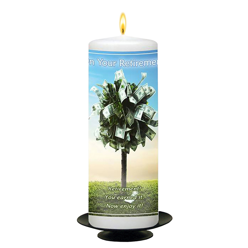 Personalsied Retirement Candle Gift - Money Tree