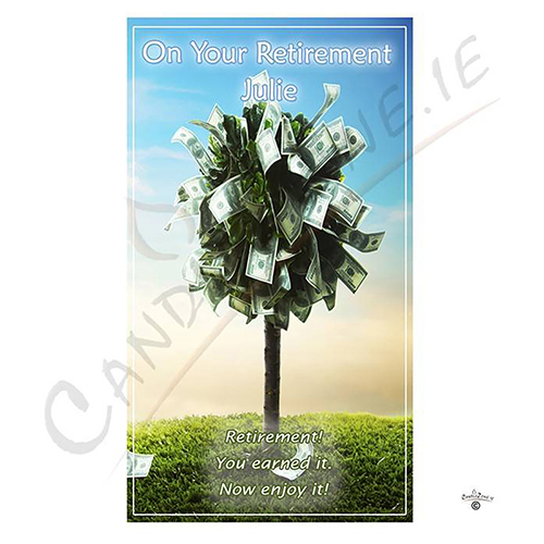 Personalsied Retirement Candle Gift - Money Tree