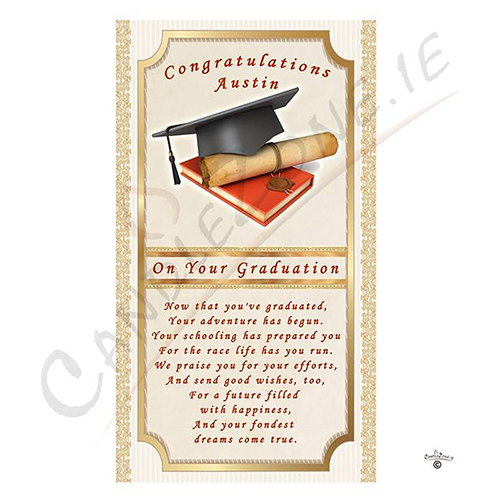Personalised Graduation Candle Gift - Cap Scroll & Book