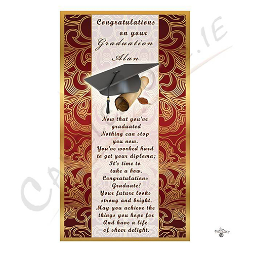 Personalised Graduation Candle Gift - Cap & Scroll Wine