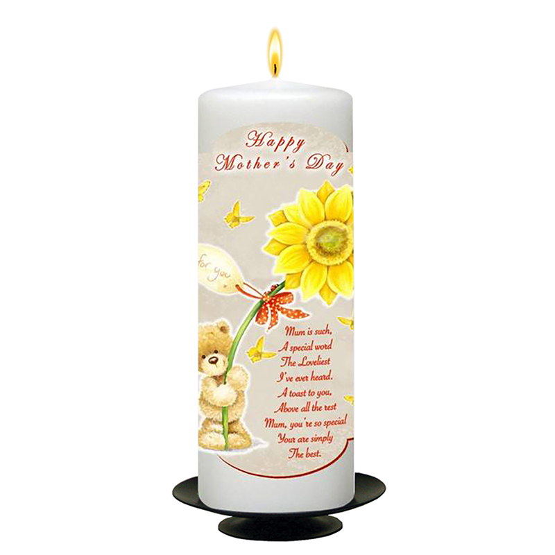 Personalised Mothers Day Candle Gift - Sunflower