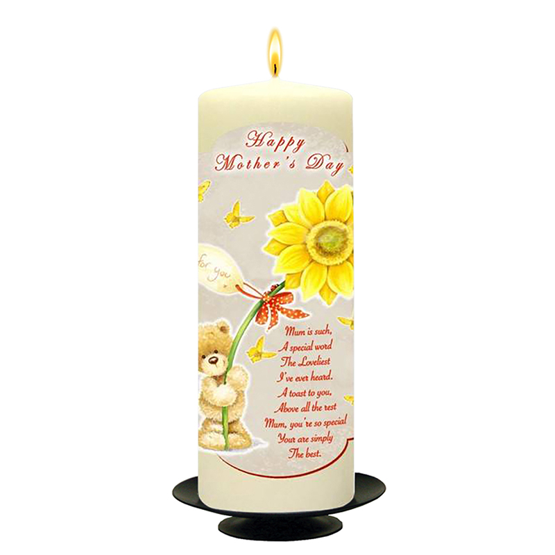 Personalised Mothers Day Candle Gift - Sunflower