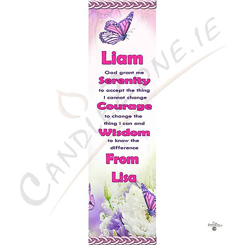 Personalsied Inspirational Candle Gift - Butterfly Serenity