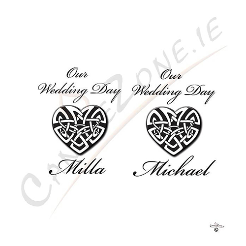 Personalised Wedding Candles - Infinity Heart Silver