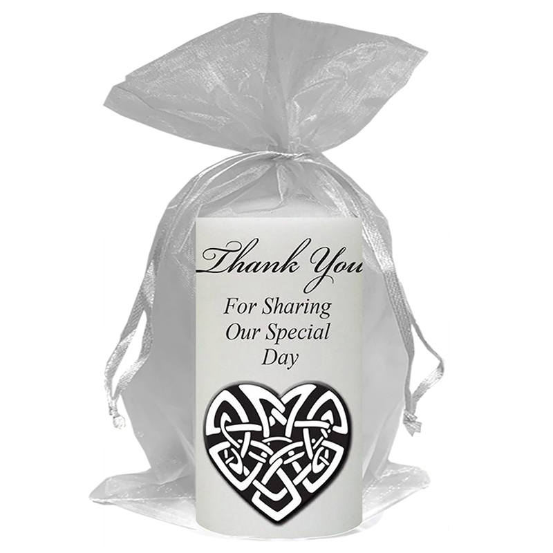 Personalised Wedding Candles - Infinity Heart Silver