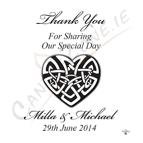 Personalised Wedding Candles - Infinity Heart Silver