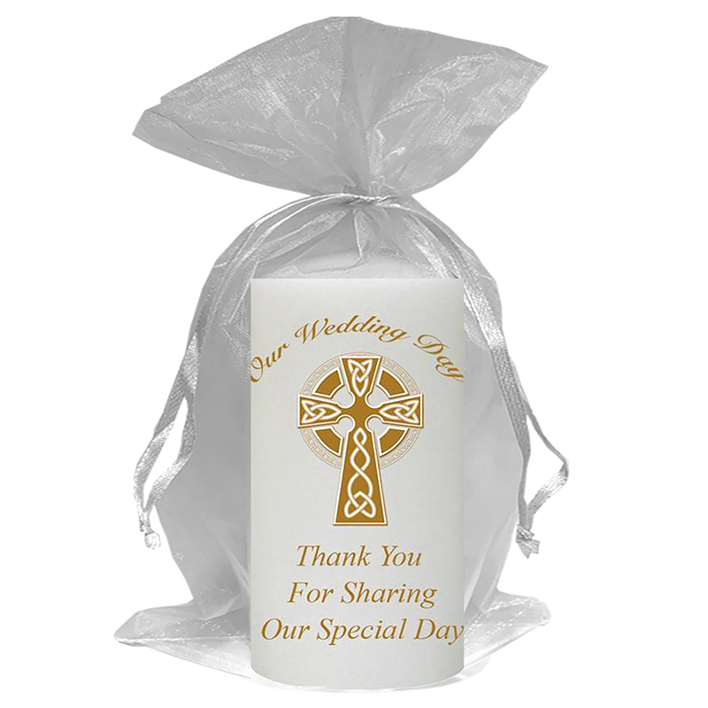 Personalised Thank you Wedding Favour - Infinity Cross Gold