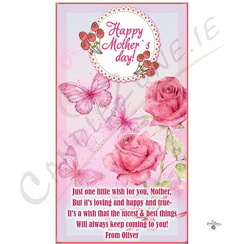 Personalised Mothers Day Candle Gift - Pink Roses