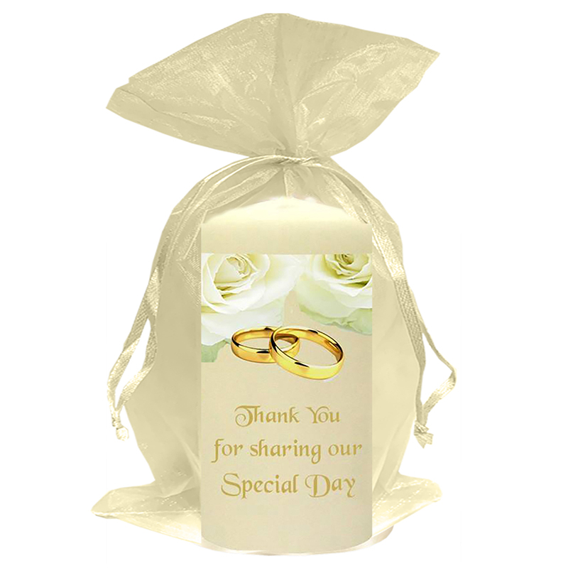 Personalised Thank you Wedding Favour - Rose & Gold Rings
