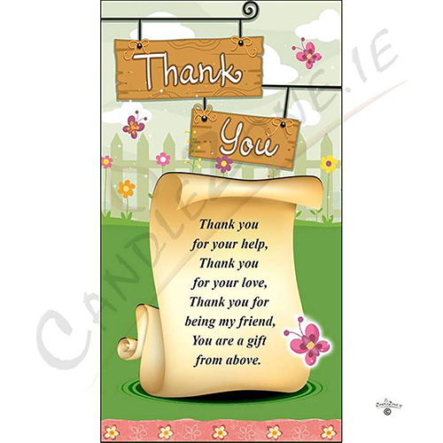 Personalised Thank you Candle Gift - Butterfly on Scroll