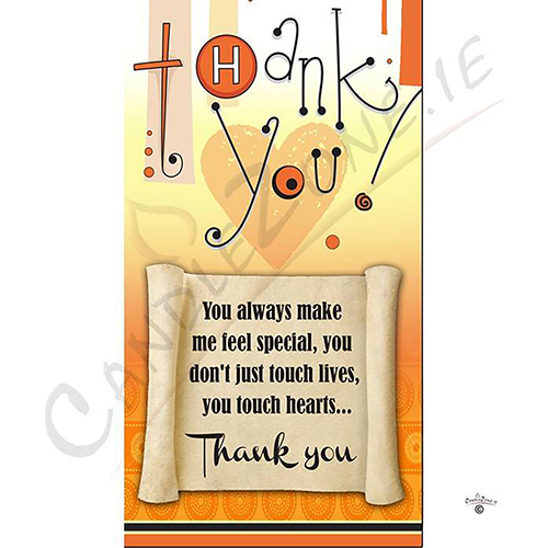 Personalised Thank you Candle Gift - Scroll & Orange Heart