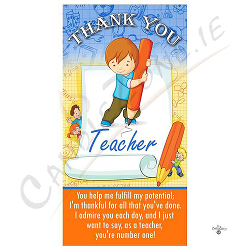 Personalised Thank You Teacher Candle Gift - Pencil & Scroll