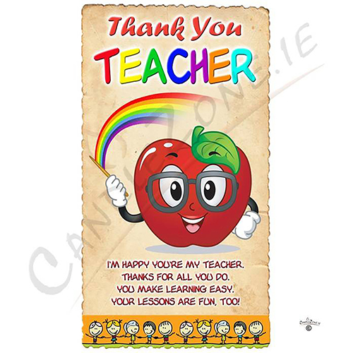 Personalised Thank You Teacher Candle Gift - Apple & Glasses