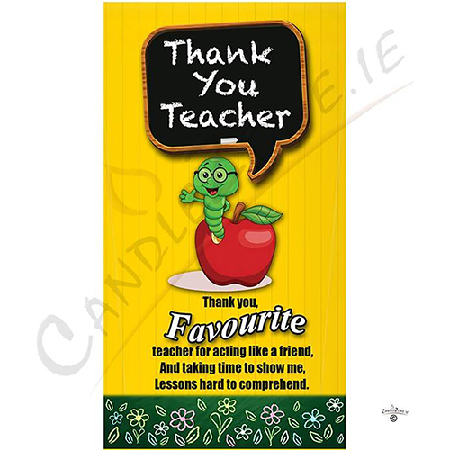 Personalised Thank You Teacher Candle Gift - Favourite