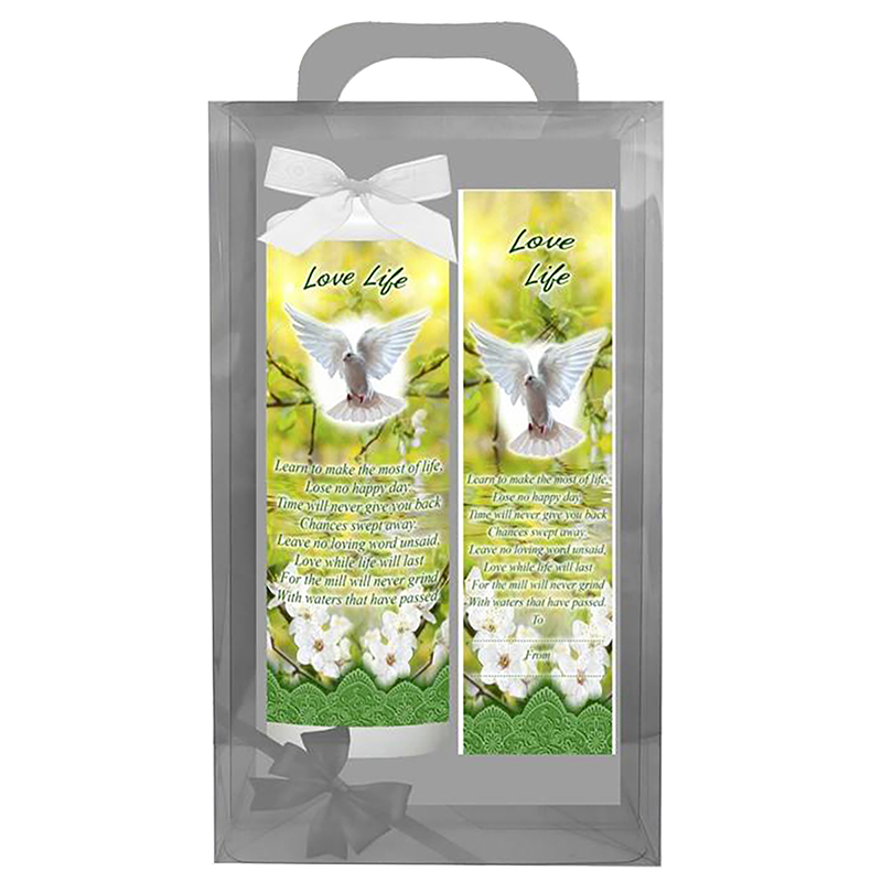 Personalsied Inspirational Candle Gift - Dove Love Life