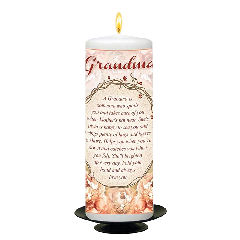 Personalised Family Candle Gift - Grandma & Peach Roses