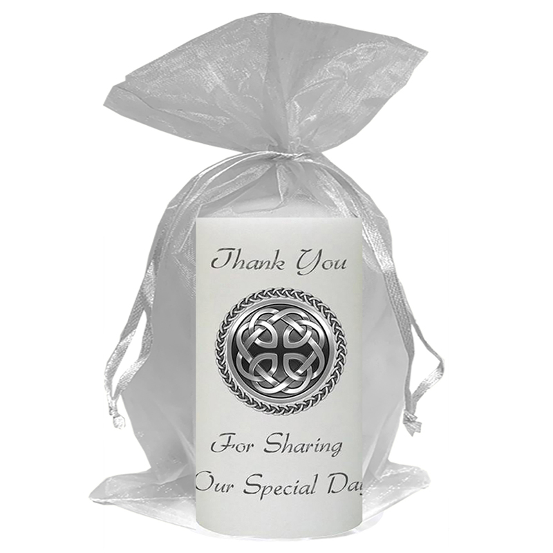 Personalised Thank you Wedding Favour - Celtic Shield Silver