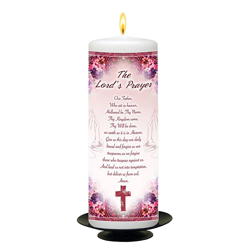 Personalsied Inspirational Candle Gift - The Lords Prayer