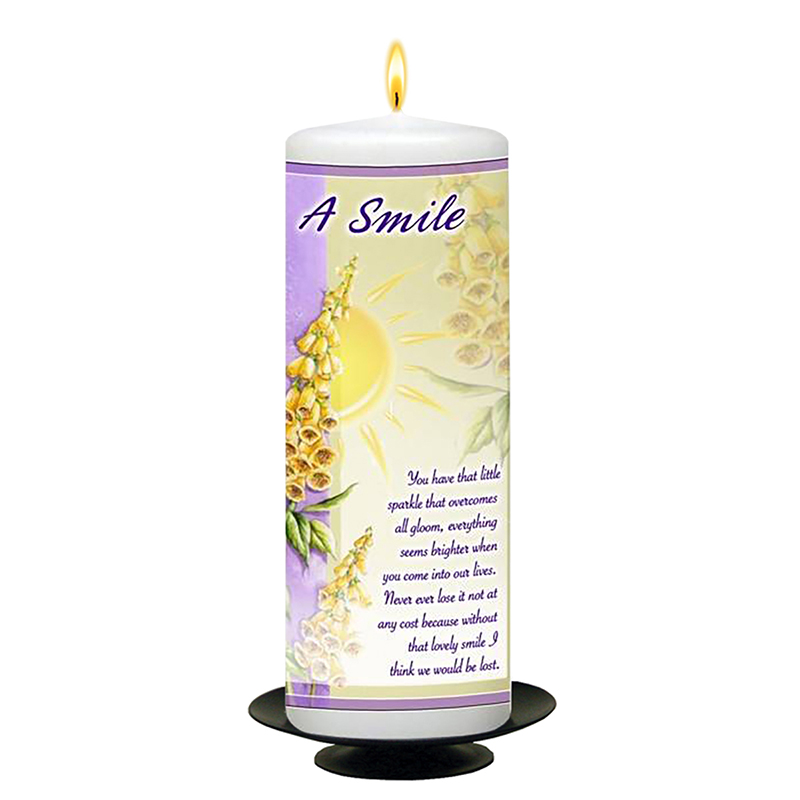 Personalsied Inspirational Candle Gift - Sunlight A Smile