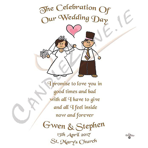 Personalised Wedding Candles - Happy Ever After Gold Set (1 x 9 inch & 2 x 6 inch Candles)