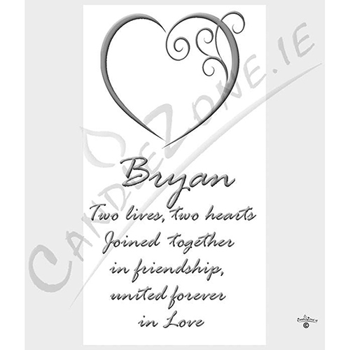 Personalised Wedding Candles - Entwined Hearts Silver Set (1 x 9 inch & 2 x 6 inch Candles)