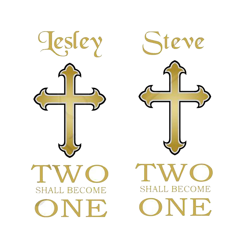 Personalised Wedding Candles - Two Shall Become One Gold
