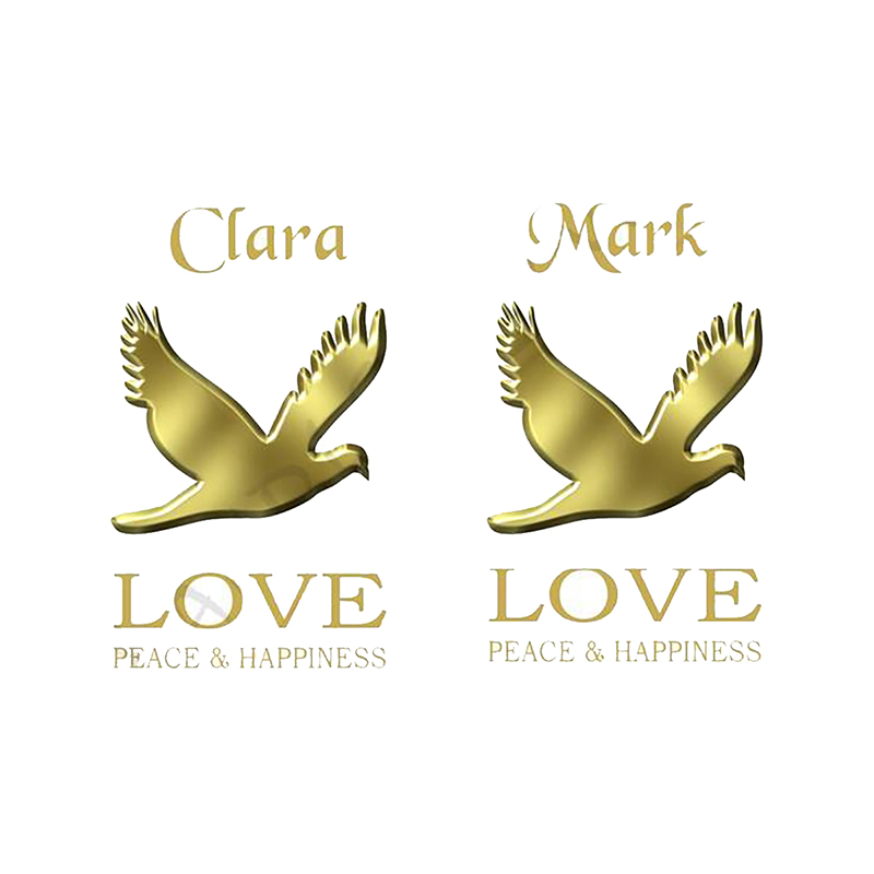 Personalised Wedding Candles - Love & Dove Gold