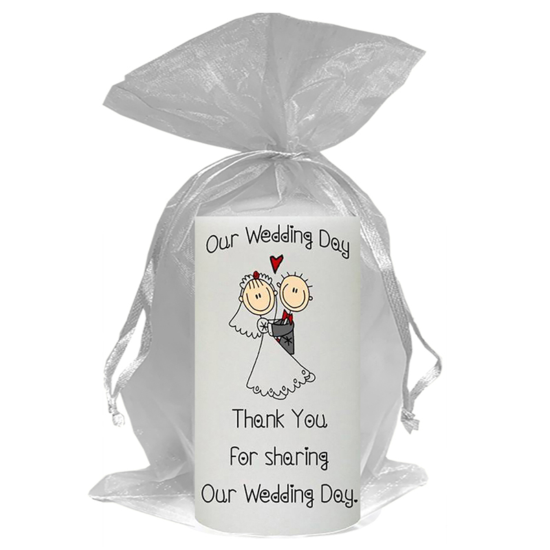 Personalised Thank you Wedding Favour - Cartoon Love Silver