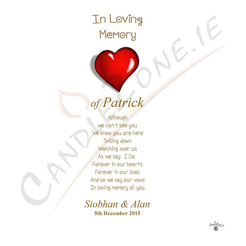 Personalised Wedding Remembrance Candle - Cartoon Love Gold