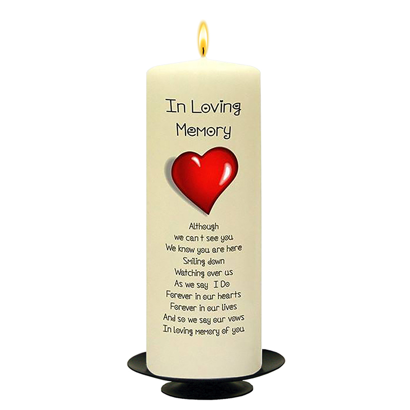 Personalised Wedding Remembrance Candle - Cartoon Love Silver