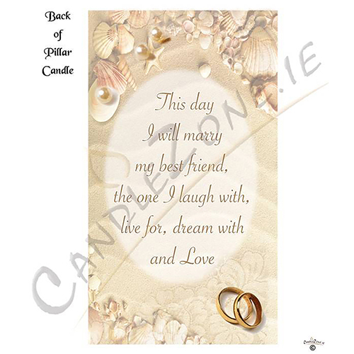Personalised Wedding Candles - Beach & Rings