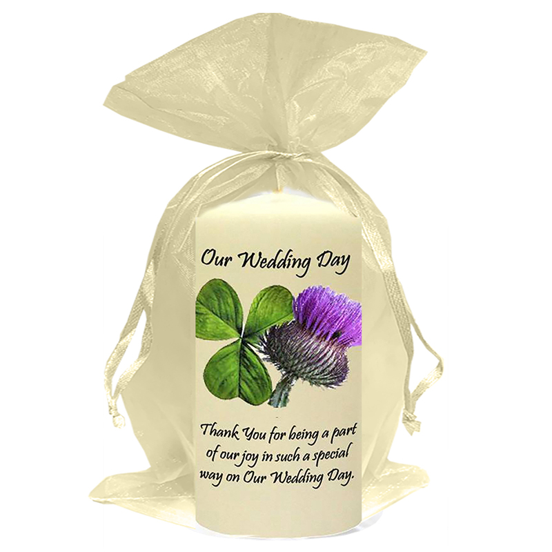 Personalised Wedding Candles - Shamrock & Thistle