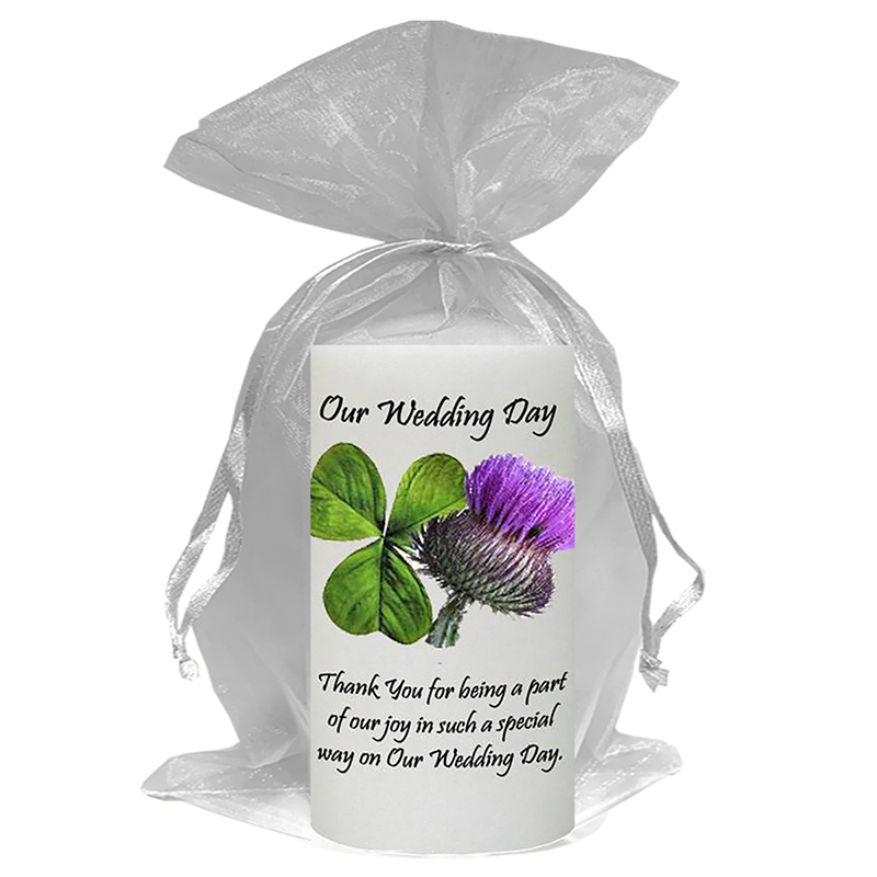 Personalised Wedding Candles - Shamrock & Thistle